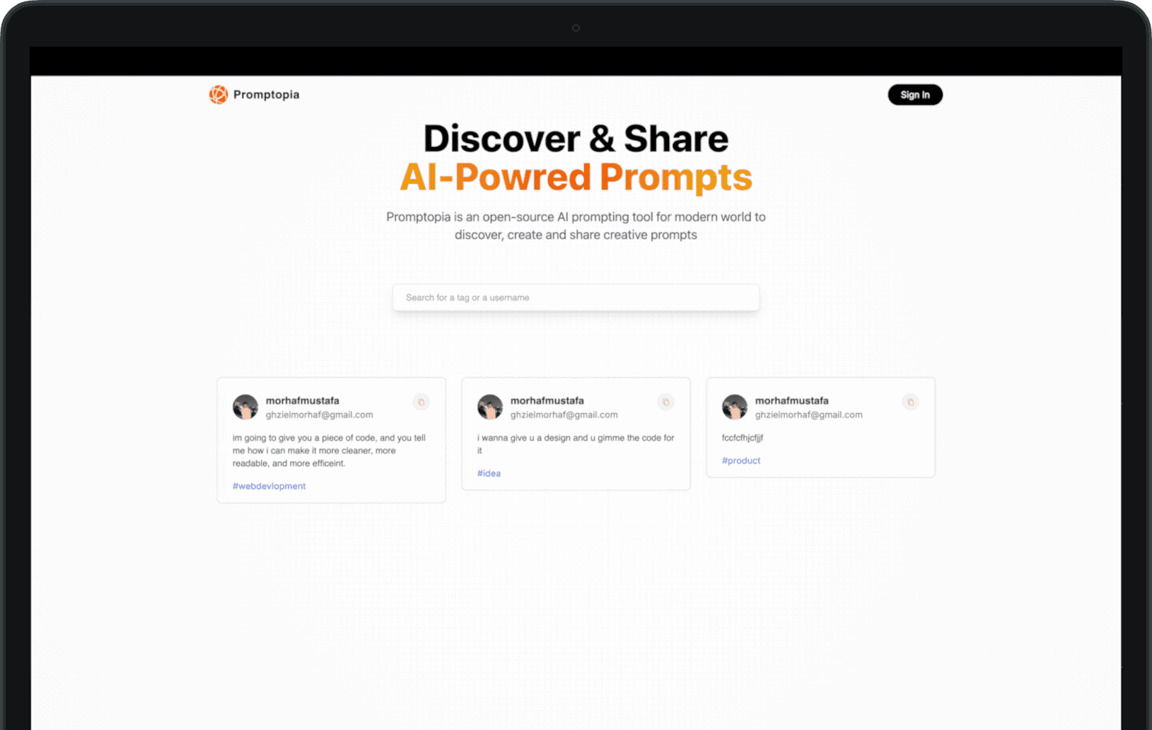 AI Prompt Sharing Platform